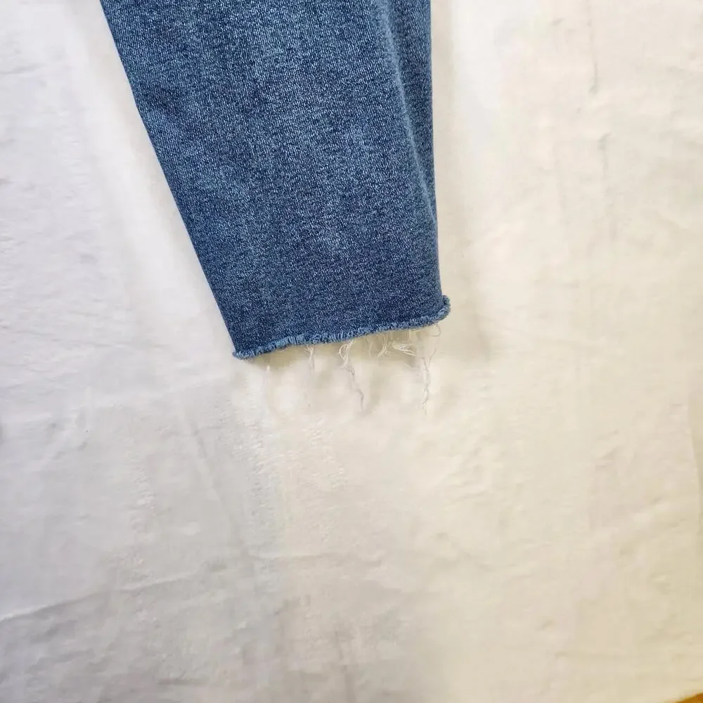 J Crew Essential‎ Straight Blue Jeans Size 32 Raw Hem